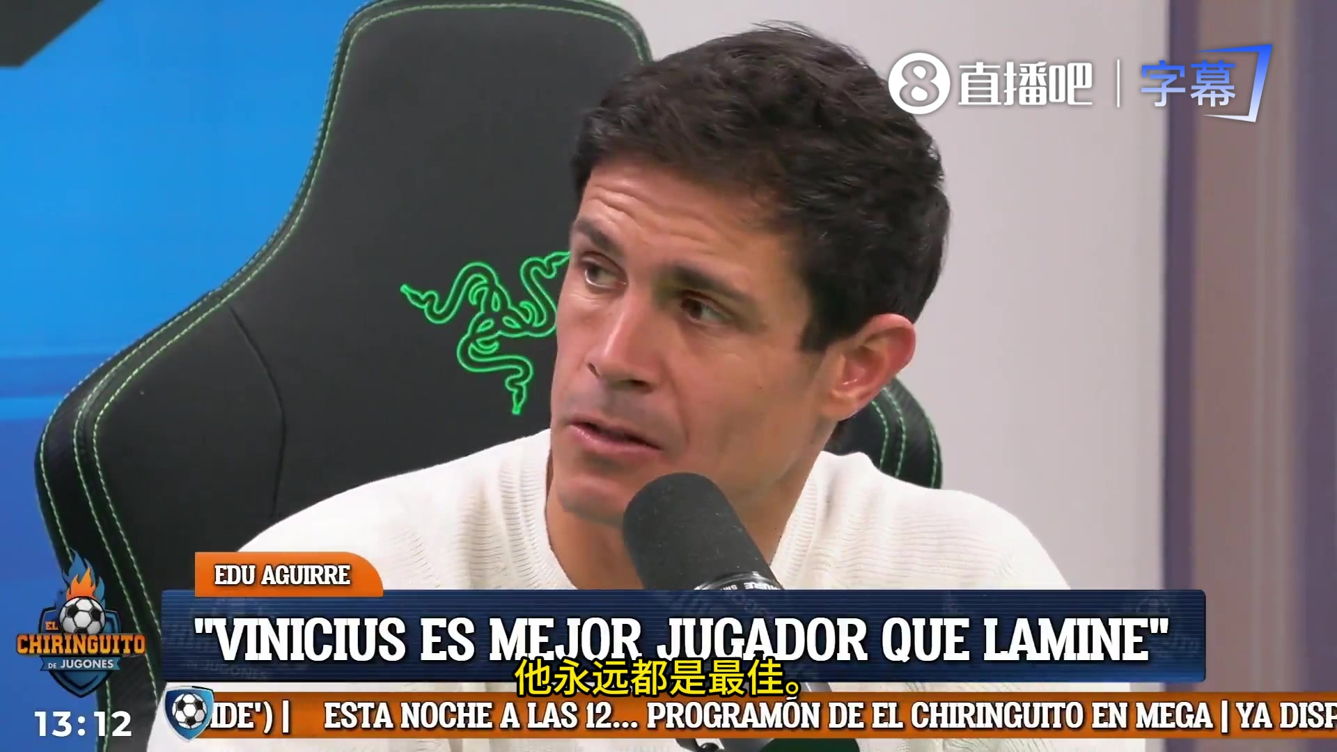 六台嘉宾世界上最好的球员是C罗和姆巴佩梅西排15到20名之间