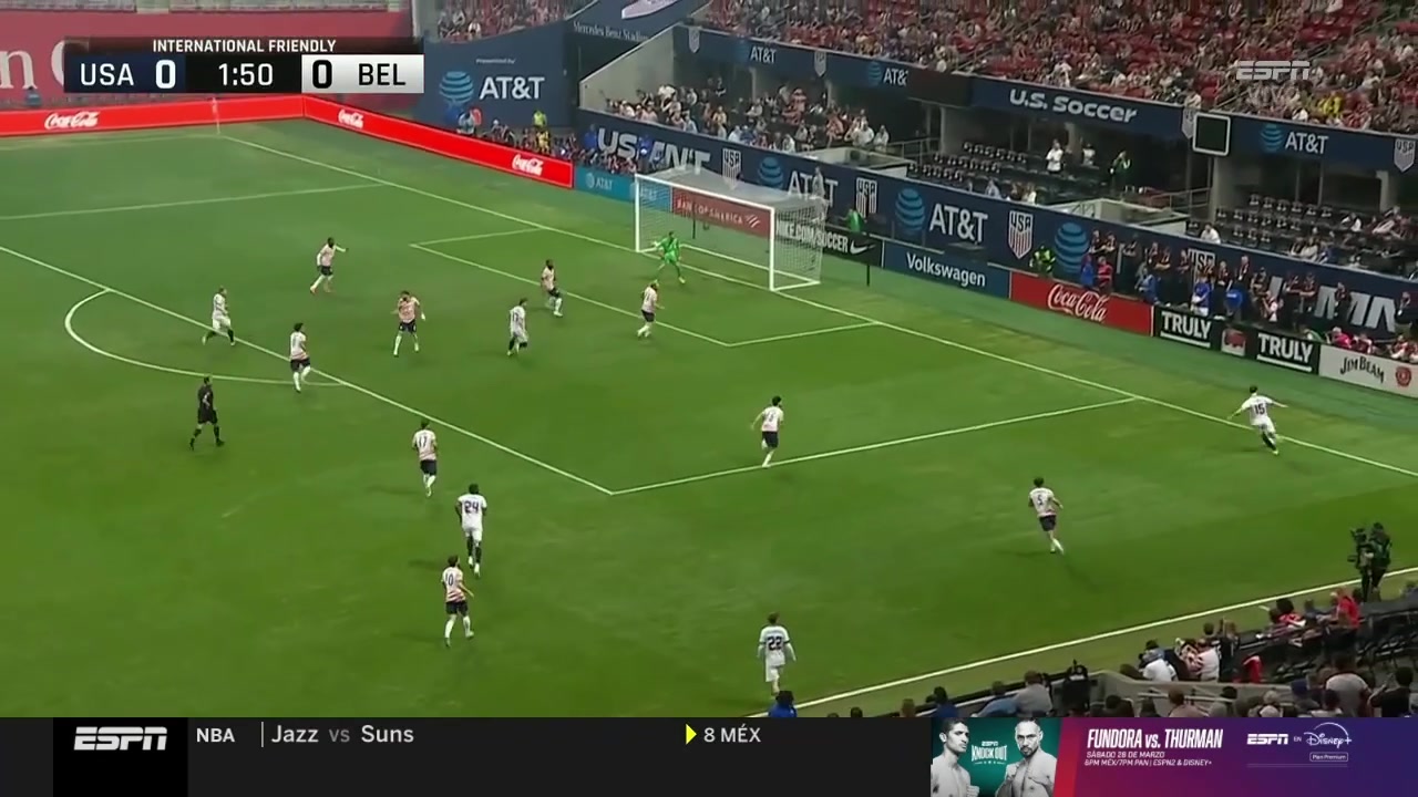 集锦友谊赛-CDK点射卢克巴基奥双响 世界波比利时5-2逆转美国